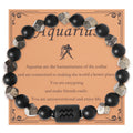 European And American Twelve Zodiac Sign Bracelet Brass Ore Beaded Bracelet