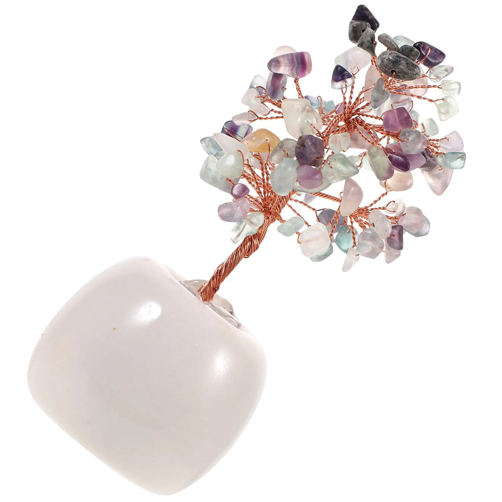 Crystal Bonsai Desktop Crystal Tree Ornament For Home Office Living Room Tabletop Decor Fortune Tree Decoration Health Wellness