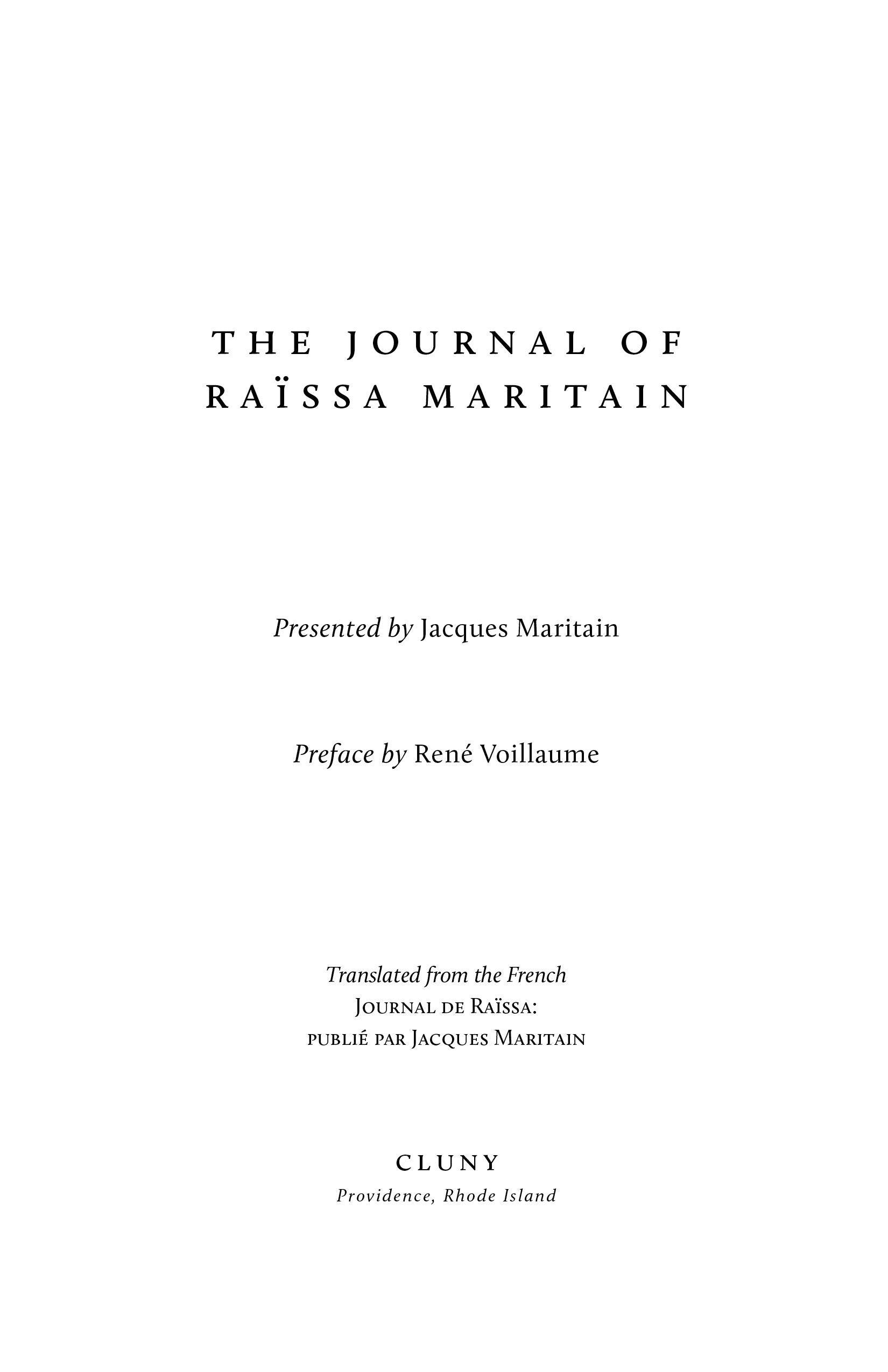 The Journal of Raïssa Maritain