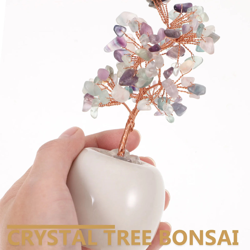 Crystal Bonsai Desktop Crystal Tree Ornament For Home Office Living Room Tabletop Decor Fortune Tree Decoration Health Wellness