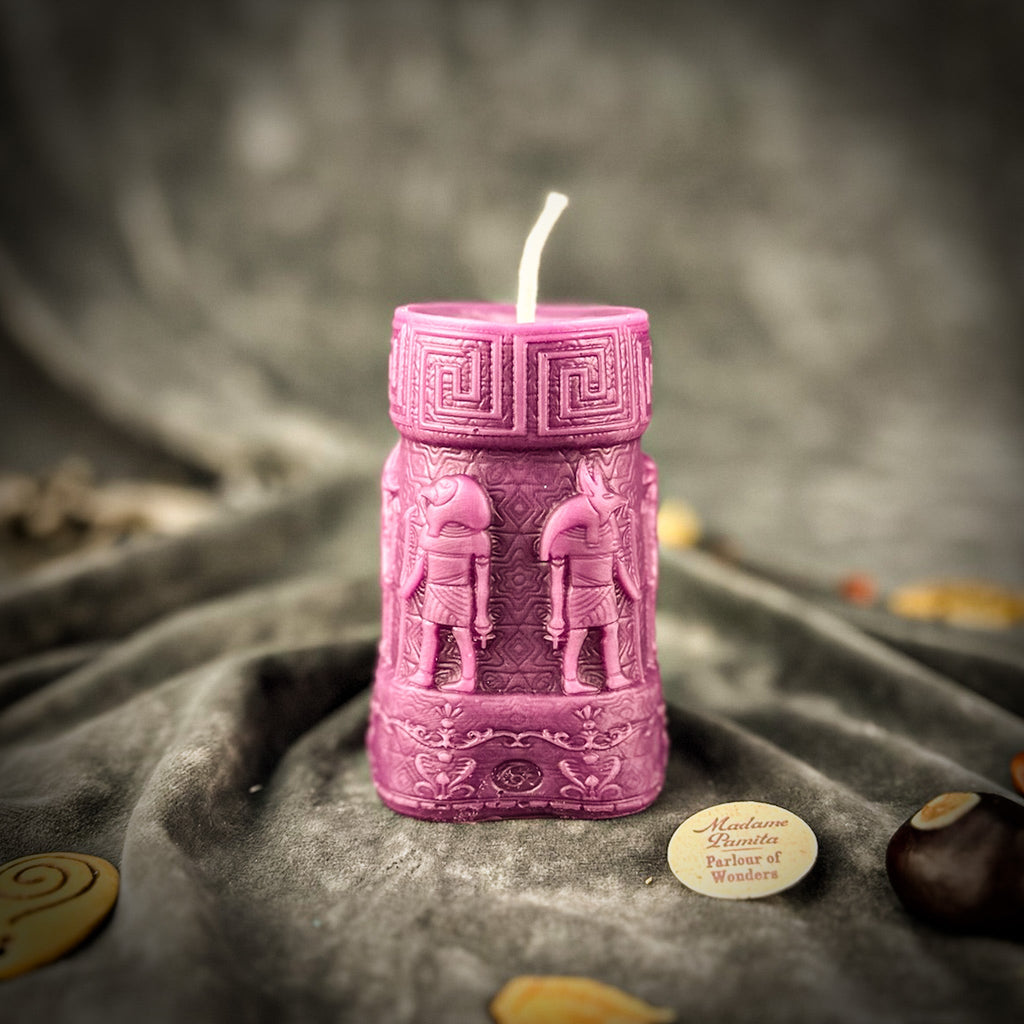 Anubis and Horus Egyptian Pillar Candle Spell Kit - Protection & Divine Guidance
