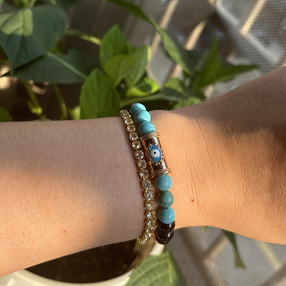 Blue Beaded Bracelet For Women